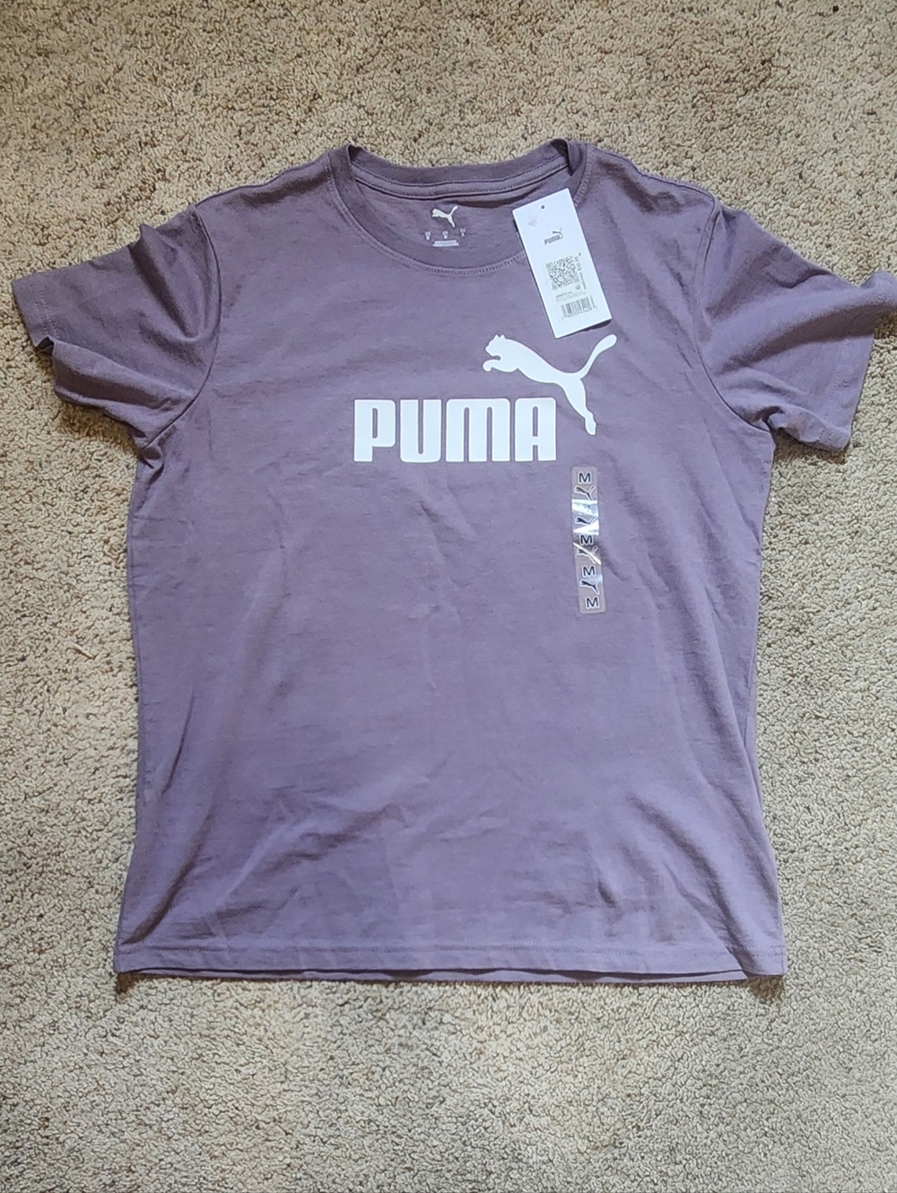 Puma Lavender Crew Neck Tee with White Logo